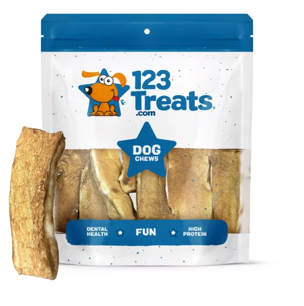 Beef Cheek Beef Basted chews (2 Pounds) Long Lasting Dog Chew by 123 Treats